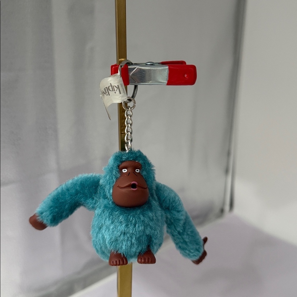 Kipling Monkey Keychain Plush Bag Charm – “ACE” Authentic Aqua Blue
